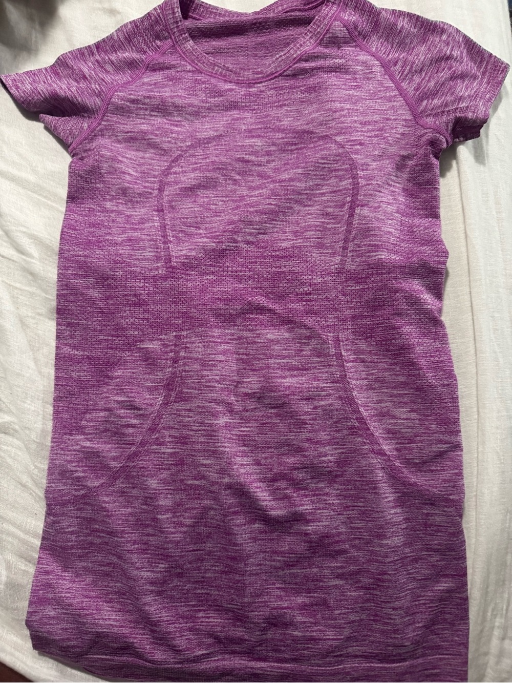 lululemon athletica Purple Heather Short Sleeve Athletic Top